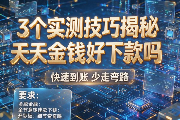 3个实测技巧揭秘天天金钱好下款吗,快速到账少走弯路!