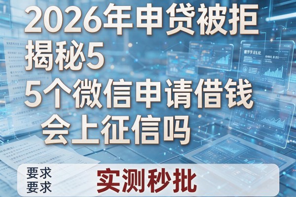 2026年申贷被拒揭秘5个微信申请借钱会上征信吗实测秒批!