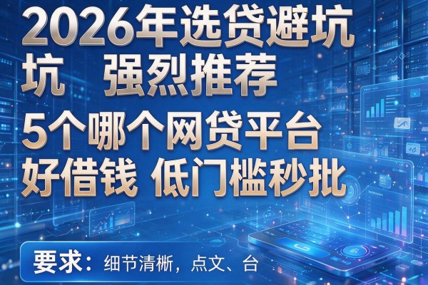 2026年选贷避坑强烈推荐5个哪个网贷平台好借钱低门槛秒批!