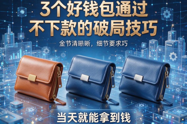3个好钱包通过不下款的破局技巧,当天就能拿到钱!