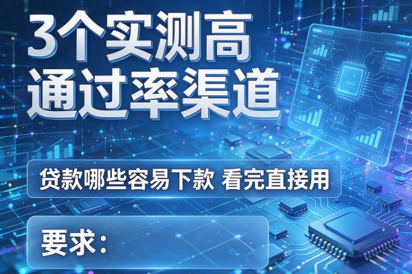 3个实测高通过率渠道,贷款哪些容易下款看完直接用!