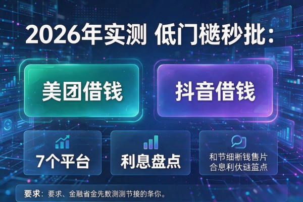 美团借钱和抖音借钱利息盘点7个平台2026年实测低门槛秒批!