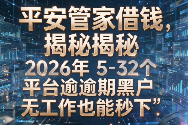 平安管家借钱揭秘2026年5-32个平台逾期黑户无工作也能秒下!