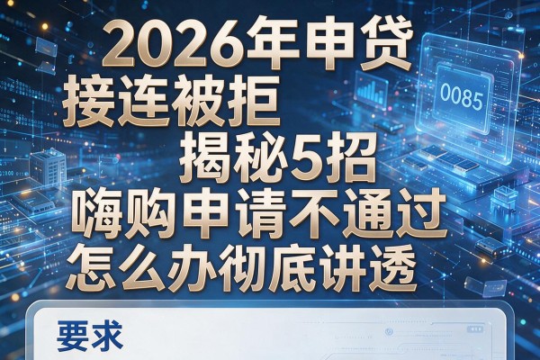 2026年申贷接连被拒揭秘5招嗨购申请不通过怎么办彻底讲透!