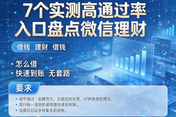7个实测高通过率入口盘点微信理财借钱怎么借快速到账无套路!