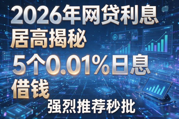 2026年网贷利息居高揭秘5个0.01%日息借钱强烈推荐秒批!
