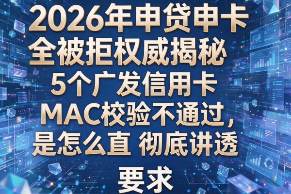 2026年申贷申卡全被拒权威揭秘5个广发信用卡MAC校验不通过是怎么回事彻底讲透!