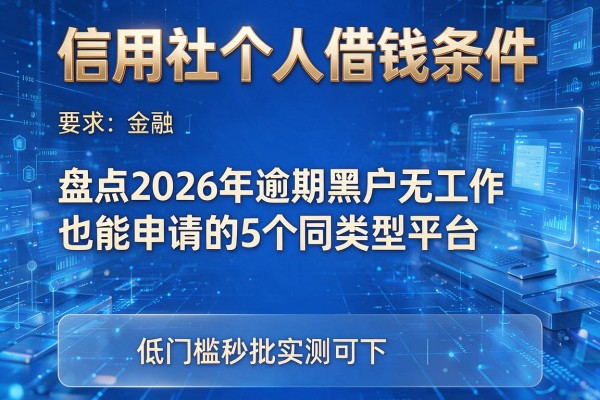 信用社个人借钱条件 盘点2026年逾期黑户无工作也能申请的5个同类型平台 低门槛秒批实测可下！