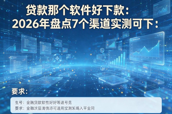 贷款那个软件好下款2026年盘点7个渠道实测可下!