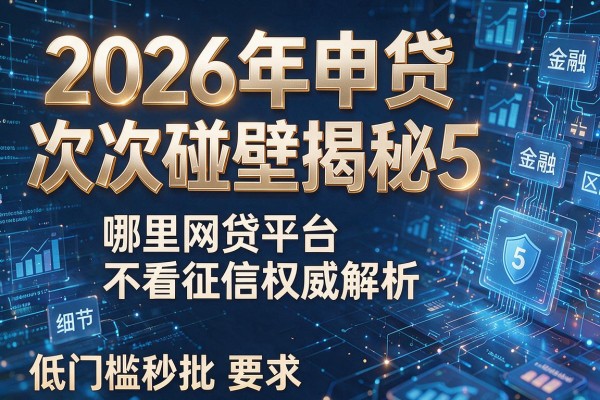 2026年申贷次次碰壁揭秘5哪里网贷平台不看征信权威解析低门槛秒批!