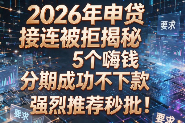 2026年申贷接连被拒揭秘5个嗨钱分期成功不下款强烈推荐秒批！