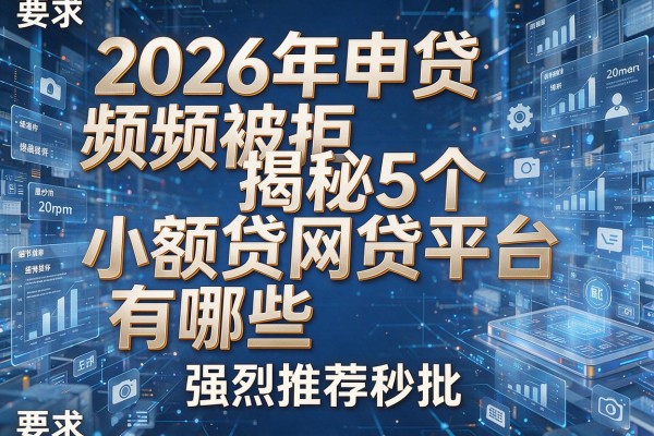 2026年申贷频频被拒揭秘5个小额贷网贷平台有哪些强烈推荐秒批!