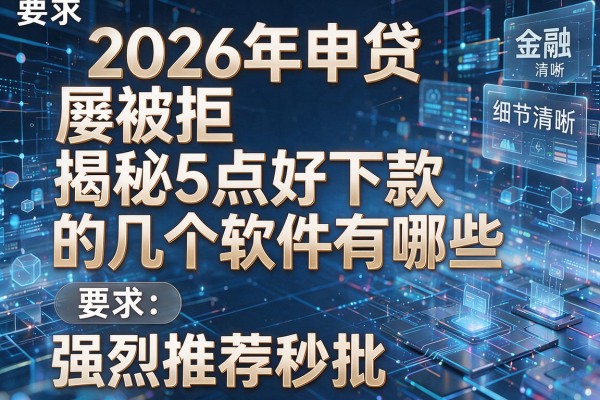 2026年申贷屡被拒揭秘5点好下款的几个软件有哪些强烈推荐秒批!