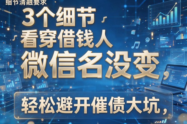 3个细节看穿借钱人微信名没变,轻松避开催债大坑!