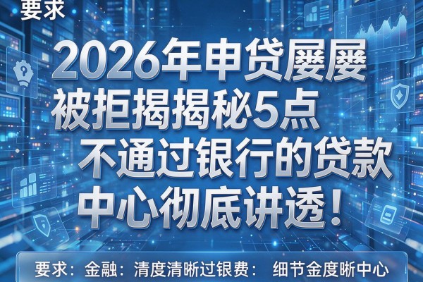 2026年申贷屡屡被拒揭秘5点不通过银行的贷款中心彻底讲透!