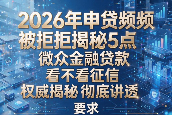 2026年申贷频频被拒揭秘5点微众金融贷款看不看征信权威揭秘彻底讲透!
