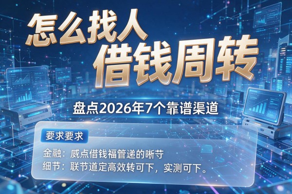 怎么找人借钱周转 盘点2026年7个靠谱渠道实测可下!