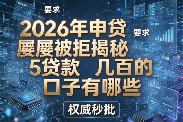 2026年申贷屡屡被拒揭秘5贷款几百的口子有哪些权威秒批！