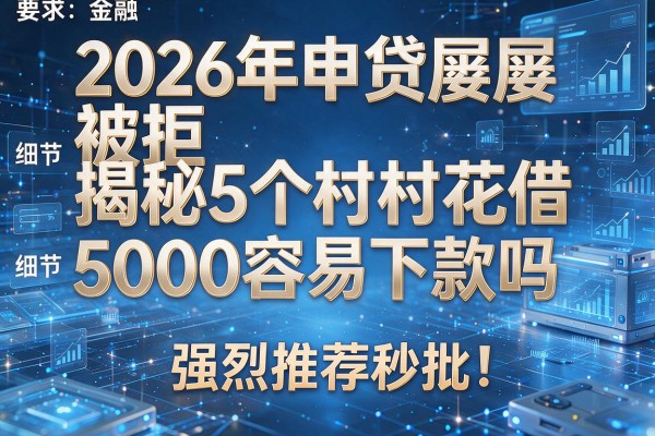 2026年申贷屡屡被拒揭秘5个村村花借5000容易下款吗强烈推荐秒批!