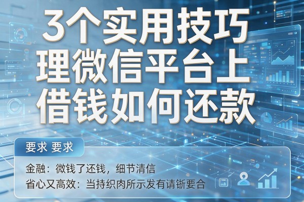 3个实用技巧理清微信平台上借钱如何还款,省心又高效!