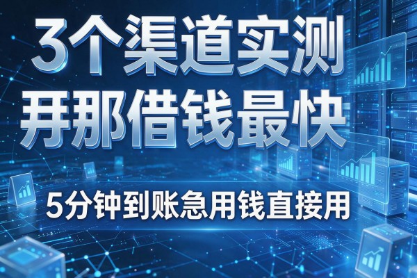 3个渠道实测从那借钱最快,5分钟到账急用钱直接用!