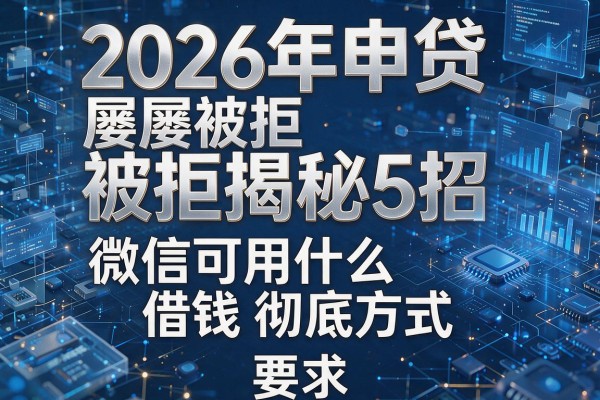 2026年申贷屡屡被拒揭秘5招微信可用什么借钱方式彻底讲透!