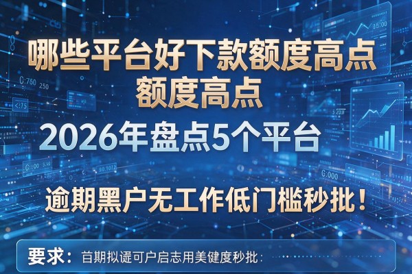 哪些平台好下款额度高点 2026年盘点5个平台 逾期黑户无工作低门槛秒批