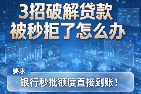 3招破解贷款被秒拒了怎么办,银行秒批额度直接到账!