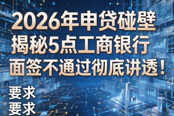 2026年申贷碰壁揭秘5点工商银行面签不通过彻底讲透!
