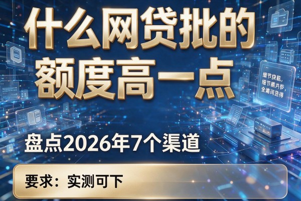 什么网贷批的额度高一点 盘点2026年7个渠道 实测可下!