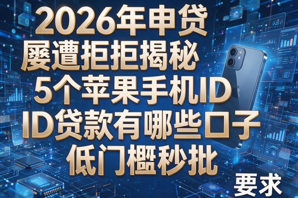 2026年申贷屡遭拒揭秘5个苹果手机ID贷款有哪些口子低门槛秒批！