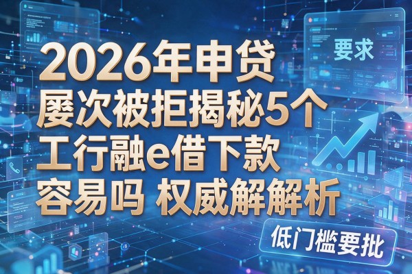 2026年申贷屡次被拒揭秘5个工行融e借下款容易吗权威解析低门槛秒批！