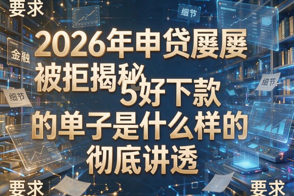 2026年申贷屡屡被拒揭秘5好下款的单子是什么样的彻底讲透！