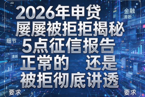 2026年申贷屡屡被拒揭秘5点征信报告正常的还是被拒彻底讲透!