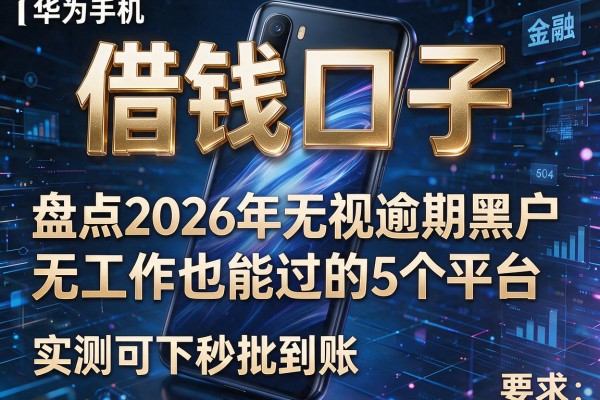 华为手机借钱口子 盘点2026年无视逾期黑户无工作也能过的5个平台 实测可下秒批到账!
