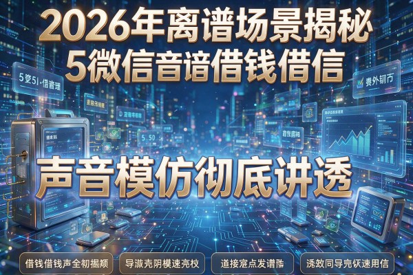 2026年离谱场景揭秘5微信借钱声音模仿彻底讲透！