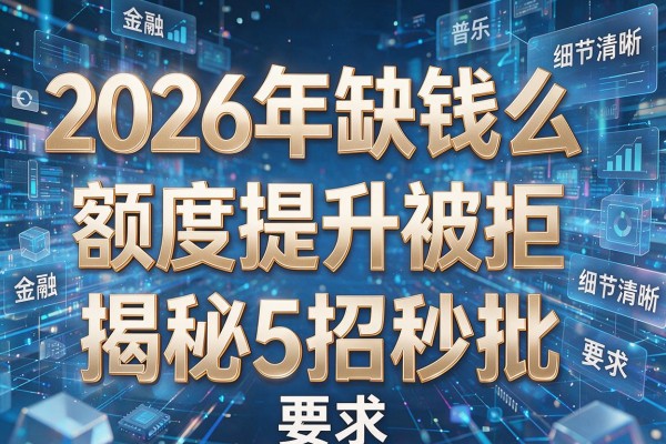 2026年缺钱么额度提升被拒揭秘5招秒批！