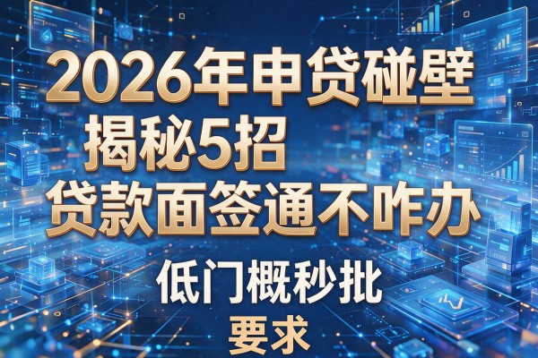 2026年申贷碰壁揭秘5招贷款面签通不过咋办低门槛秒批!