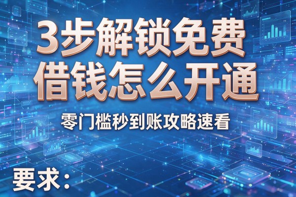 3步解锁免费借钱怎么开通,零门槛秒到账攻略速看!