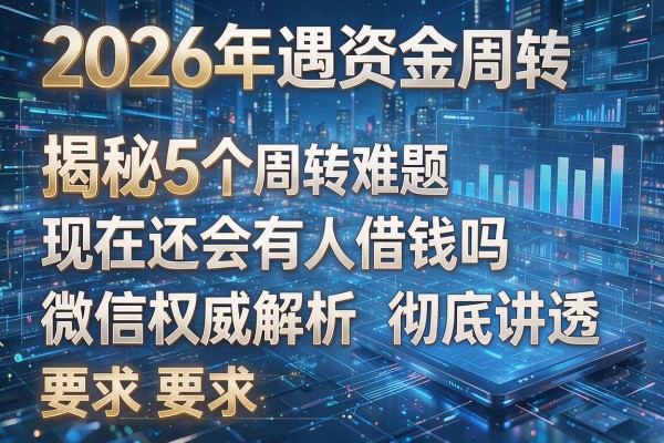2026年遇资金周转难题揭秘5个现在还会有人借钱吗微信权威解析彻底讲透!