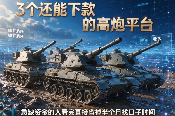 3个还能下款的高炮平台,急缺资金的人看完直接省掉半个月找口子时间!