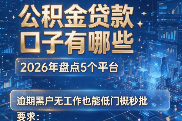 公积金贷款口子有哪些 2026年盘点5个平台 逾期黑户无工作也能低门槛秒批