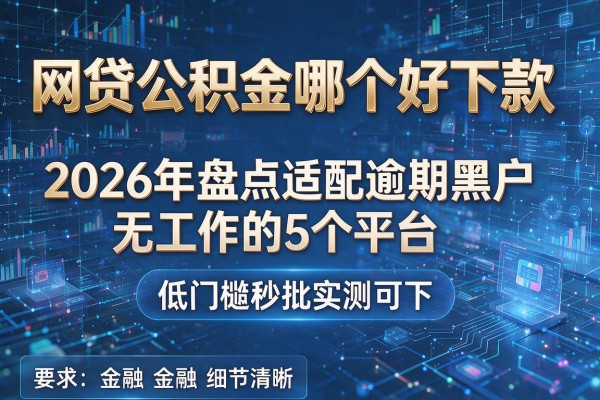 网贷公积金哪个好下款 2026年盘点适配逾期黑户无工作的5个平台 低门槛秒批实测可下!