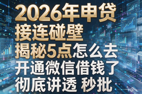 2026年申贷接连碰壁揭秘5点怎么去开通微信借钱了彻底讲透秒批!