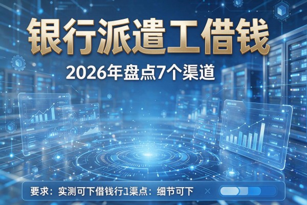 银行派遣工借钱 2026年盘点7个渠道 实测可下!