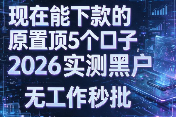 现在能下款的原样置顶5个口子2026实测黑户无工作秒批!