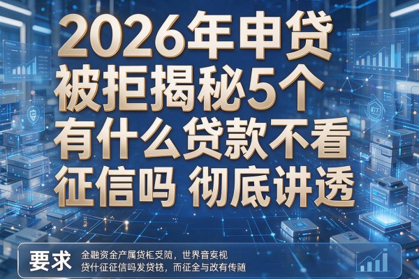 2026年申贷被拒揭秘5个有什么贷款不看征信吗彻底讲透!