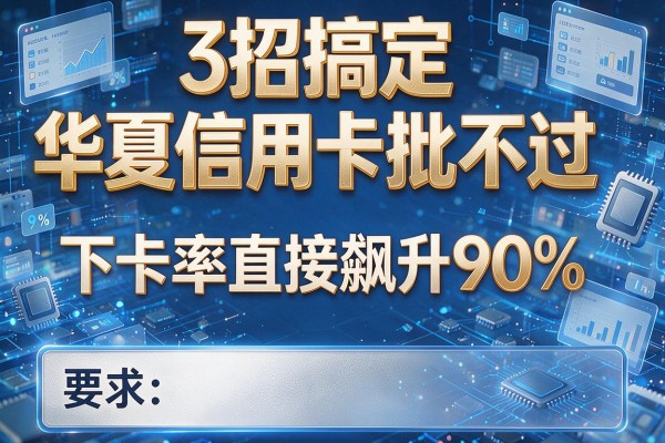 3招搞定华夏信用卡批不过,下卡率直接飙升90%!
