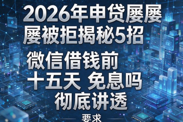 2026年申贷屡屡被拒揭秘5招微信借钱前十五天免息吗彻底讲透!