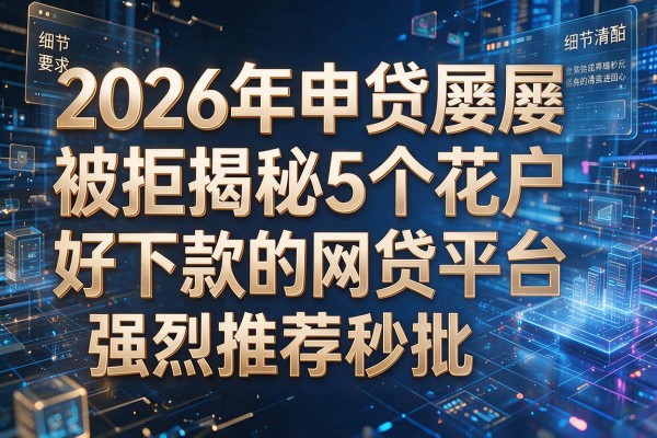 2026年申贷屡屡被拒揭秘5个花户好下款的网贷平台强烈推荐秒批！